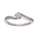 18ct White Gold 0.33ct Diamond Twist Solitaire Ring