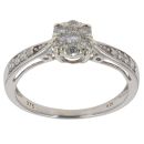 9ct White Gold 0.25ct Diamond Cluster Ring