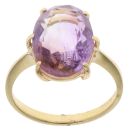 18ct Yellow Gold Single Stone Amethyst Ring