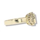 9ct Yellow Gold Cubic Zirconia Halo Cluster Ring