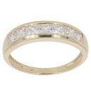 14ct Yellow Gold Cubic Zirconia Half Eternity Ring