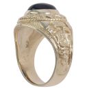 9ct Yellow Gold Blue Cabochon College Ring