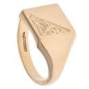 9ct Yellow Gold Patterned Square Signet Ring