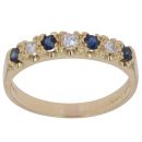 18ct Yellow Gold 0.15ct Diamond and Sapphire Ring