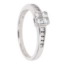 18ct White Gold 0.39ct Diamond Princess Cut Cluster Ring