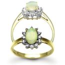 18 Carat Yellow Gold Diamond-20pts & Opal-48pts Ring