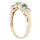 9ct Yellow Gold 0.05ct Diamond and Blue Topaz Dress Ring