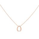 18ct Rose Gold 0.45ct Brilliant Cut Diamond Horseshoe Pendant And Chain 16"