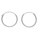 Silver Plain Hoop Earrings by Icesia