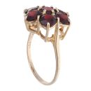 9ct Yellow Gold Garnet Cluster Ring