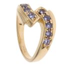9ct Yellow Gold Amethyst Crossover Ring
