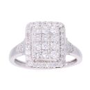9ct White Gold 0.70ct Diamond Cluster Ring