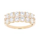 9ct Yellow Gold Two Row Cubic Zirconia Ring