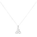 9ct White Gold Celtic Pendant And Chain 16"