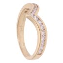 14ct Yellow Gold Cubic Zirconia Wishbone Ring