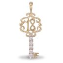 9ct Yellow Gold Cubic Zirconia 18 Key Pendant