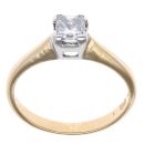 18ct Yellow Gold 0.46ct Princess Cut Diamond Solitaire Ring