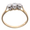 18ct Yellow Gold 0.40ct Brilliant Cut Diamond Trilogy Ring