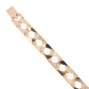 9ct Yellow Gold Patterned And Plain Curb Bracelet 6.5"
