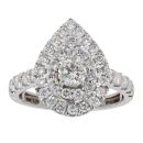 18ct White Gold 1.25ct Diamond Cluster Ring