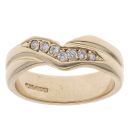 9ct Yellow Gold 0.10ct Diamond Wishbone Ring