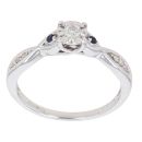 9ct White Gold 0.06ct Diamond Solitaire Twist Ring