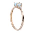 9ct Yellow Gold Created Blue Topaz And Diamond Ring