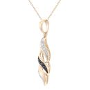 9ct Yellow Gold Diamond Twist Pendant Necklace