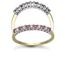 9 Carat Yellow Gold 0.25pts Diamond & Ruby Ring