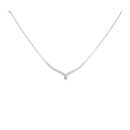 9ct White Gold 0.05ct Diamond Pendant And Chain 18"