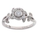9ct White Gold 0.33ct Brilliant Cut Diamond Cluster Ring