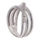 9ct White Gold 0.13ct Diamond Crossover Ring