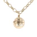 9ct Yellow Gold Football Pendant and Belcher Chain 22"