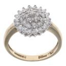 9ct Yellow Gold 0.50ct Brilliant Cut Diamond Cluster Ring