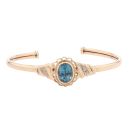 9ct Yellow Gold 0.02ct Diamond And Blue Topaz Bangle