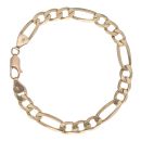 9ct Yellow Gold Figaro Bracelet 8.5"