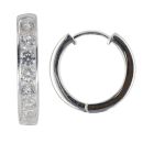 Silver Cubic Zirconia Hoop Earrings by Icesia