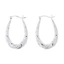 Silver Patterned Creole Hoop Earrings By Icesia