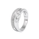 Sterling Silver Double Bridal Band Cubic Zirconia Ring