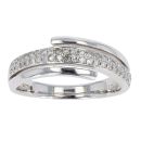 9ct White Gold 0.29ct Diamond Crossover Ring by Anya Belle