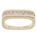 14ct Yellow Gold Cubic Zirconia Square Ring