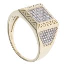 14ct Yellow Gold Cubic Zirconia Signet Ring