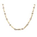 14ct Yellow And White Gold Double Belcher Bar Link Chain 24"