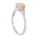9ct White Gold Created Citrine And Diamond Stone Set Ring