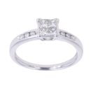 18ct White Gold 0.55ct Diamond Cluster Ring