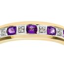 9ct Yellow Gold Amethyst and Diamond Eternity Ring