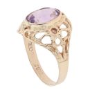 9ct Yellow Gold Amethyst Single Stone Ring