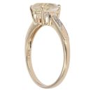 9ct Yellow Gold 0.05ct Pear Cut Heliodor And Diamond Ring