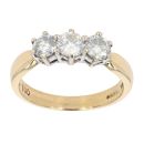 18ct Yellow Gold 1.00ct Diamond Trilogy Ring