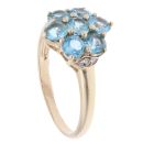 9ct Yellow Gold 0.05ct Diamond And Blue Topaz Ring